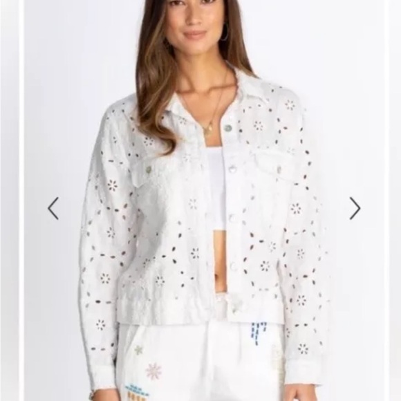Johnny Was White Hummingbird Jacket Lace Insert M - Picture 2 of 8